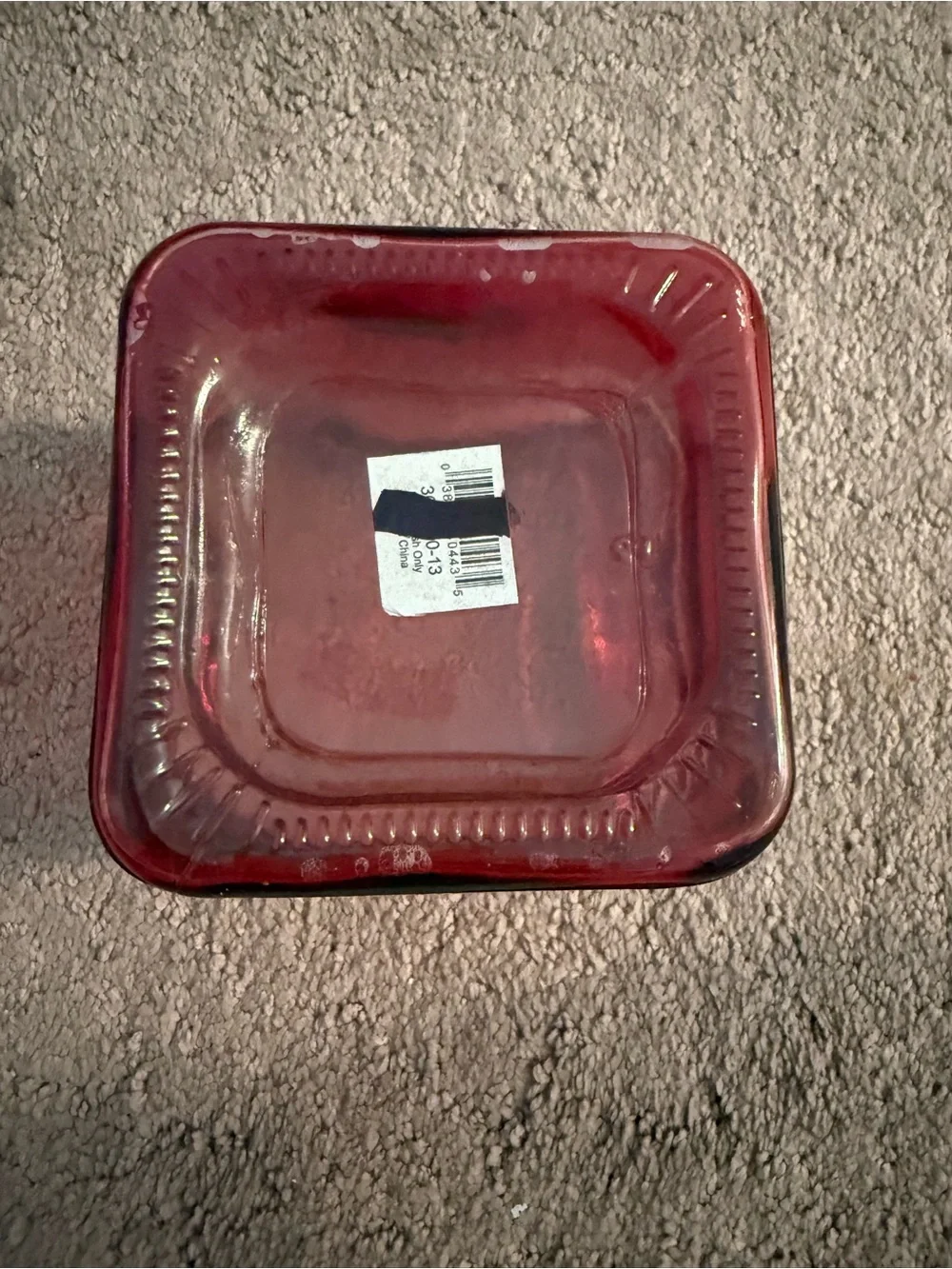 Red Square Glass Vase / Planter